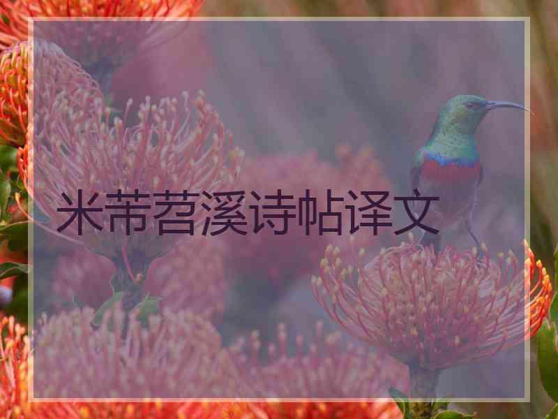 米芾苕溪诗帖译文