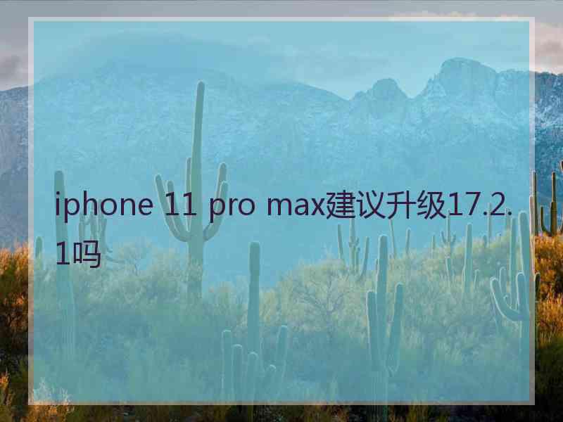 iphone 11 pro max建议升级17.2.1吗