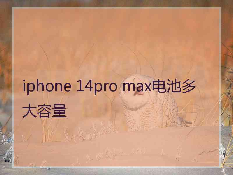 iphone 14pro max电池多大容量