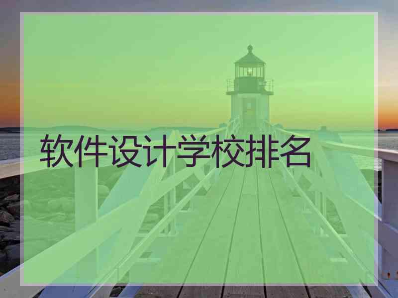 软件设计学校排名