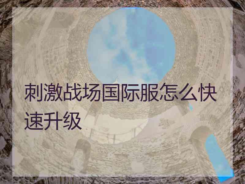 刺激战场国际服怎么快速升级