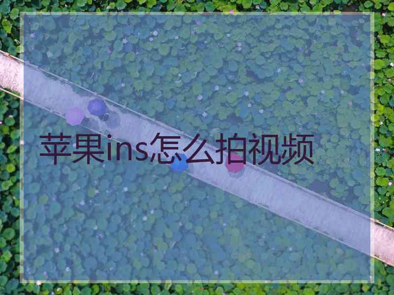 苹果ins怎么拍视频