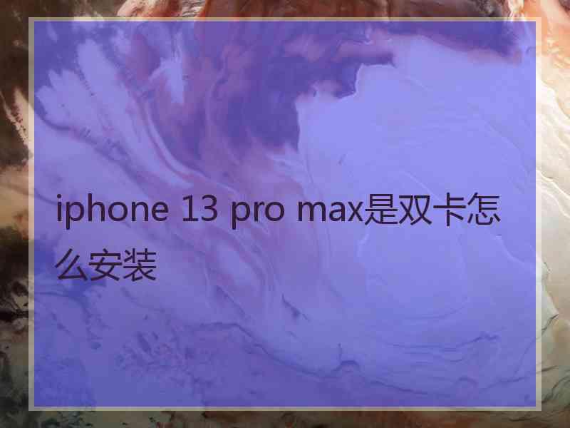 iphone 13 pro max是双卡怎么安装
