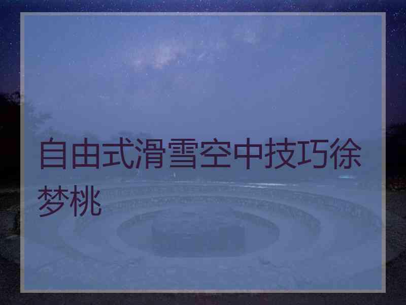 自由式滑雪空中技巧徐梦桃