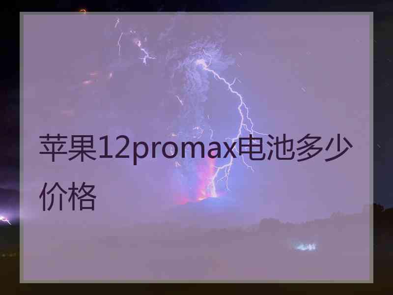 苹果12promax电池多少价格