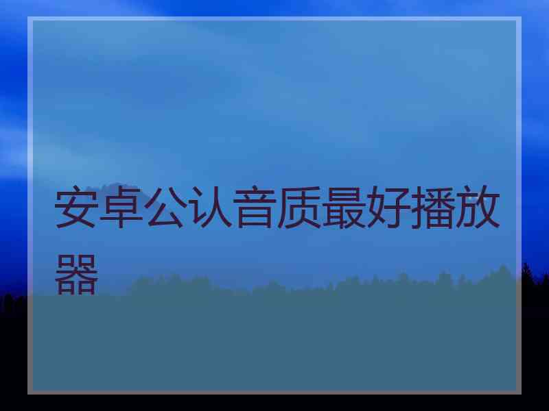 安卓公认音质最好播放器