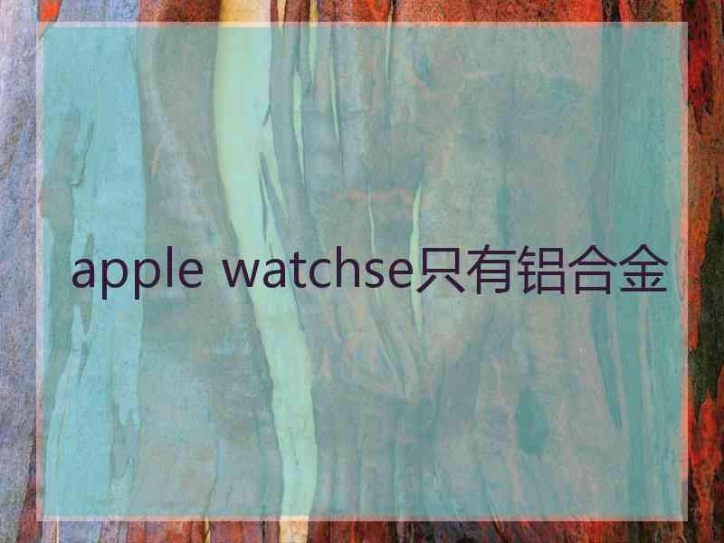 apple watchse只有铝合金