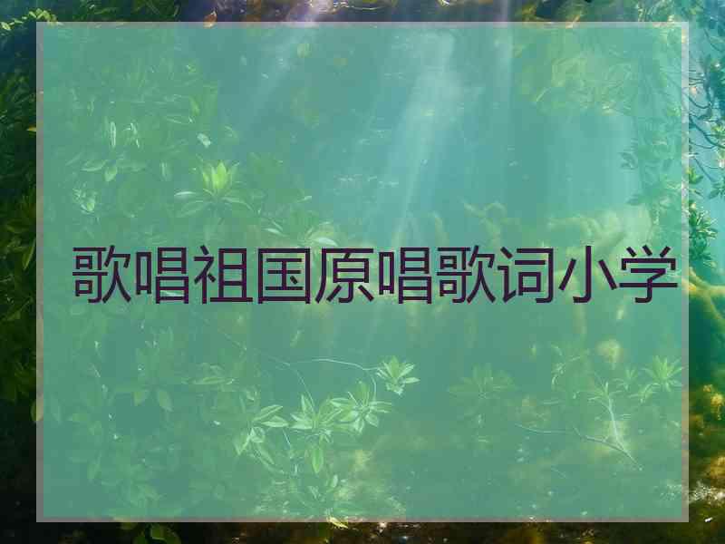 歌唱祖国原唱歌词小学