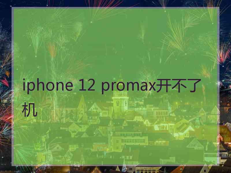 iphone 12 promax开不了机