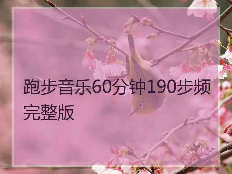 跑步音乐60分钟190步频完整版