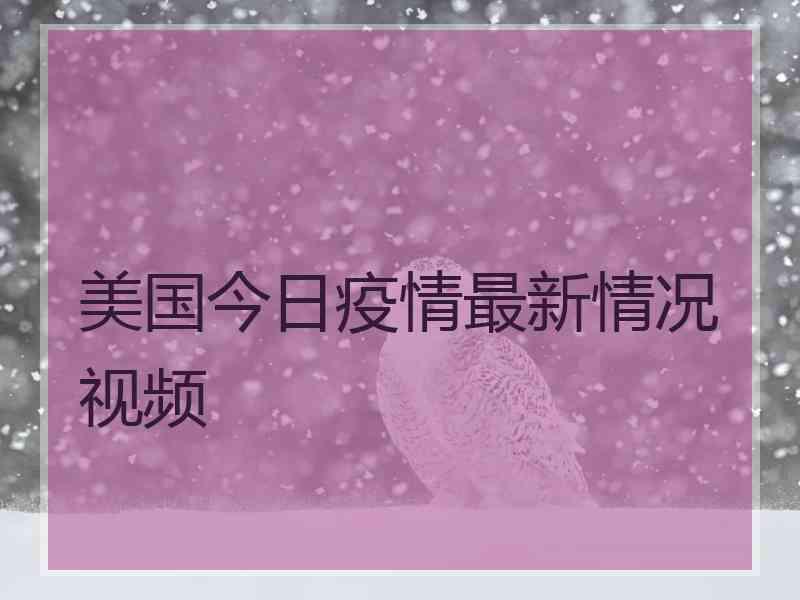 美国今日疫情最新情况视频