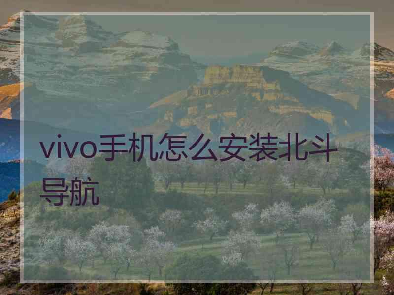 vivo手机怎么安装北斗导航