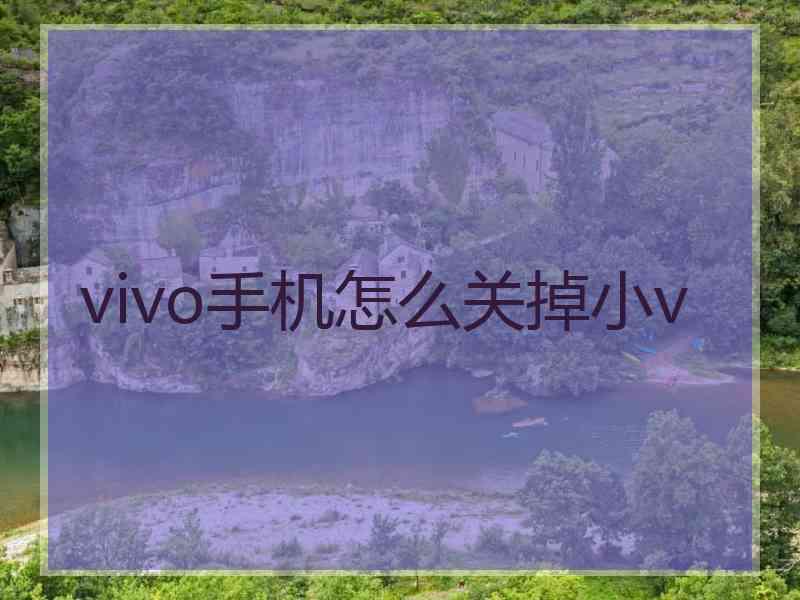 vivo手机怎么关掉小v