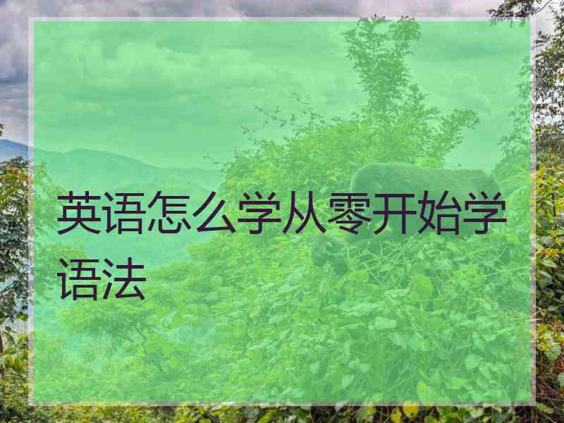 英语怎么学从零开始学语法