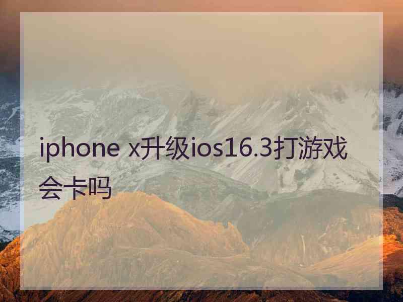 iphone x升级ios16.3打游戏会卡吗