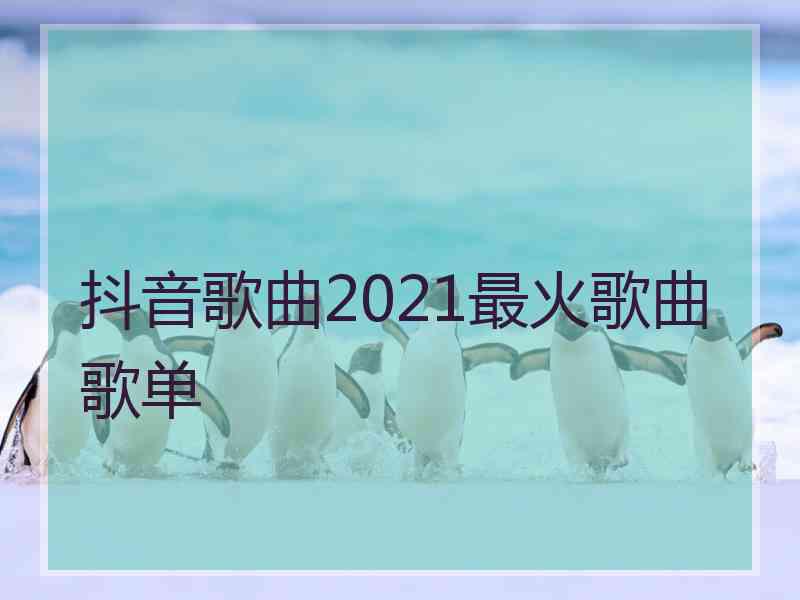 抖音歌曲2021最火歌曲歌单