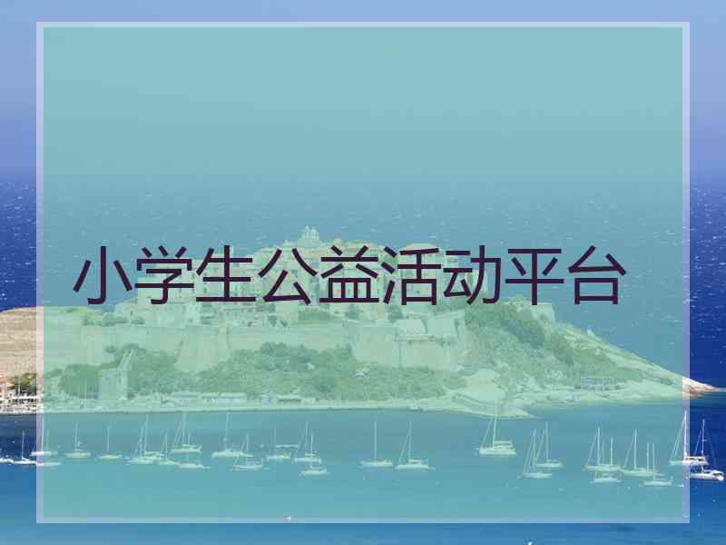 小学生公益活动平台