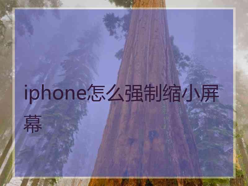 iphone怎么强制缩小屏幕