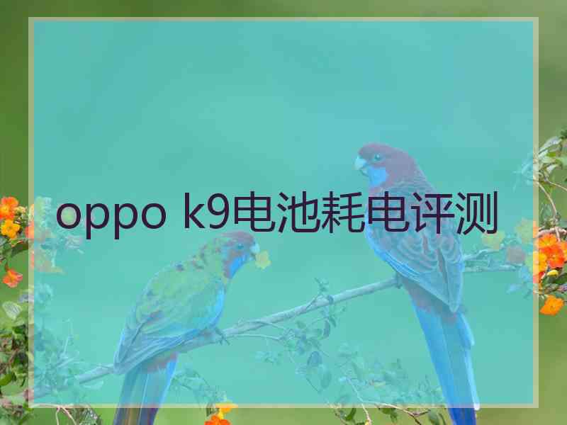 oppo k9电池耗电评测