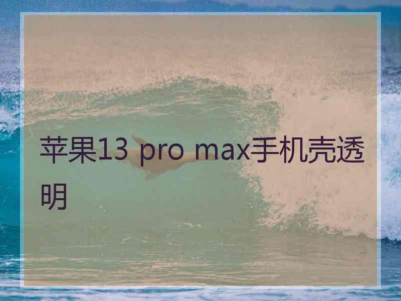 苹果13 pro max手机壳透明