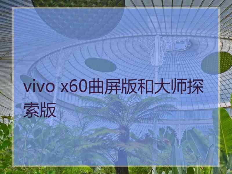 vivo x60曲屏版和大师探索版