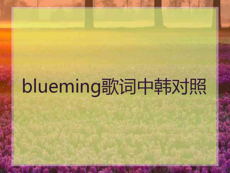 blueming歌词中韩对照