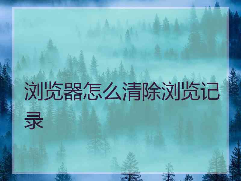 浏览器怎么清除浏览记录