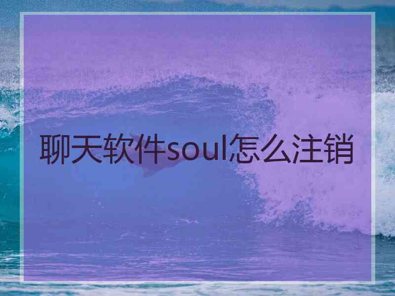 聊天软件soul怎么注销