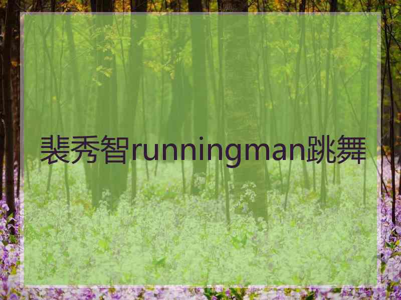 裴秀智runningman跳舞