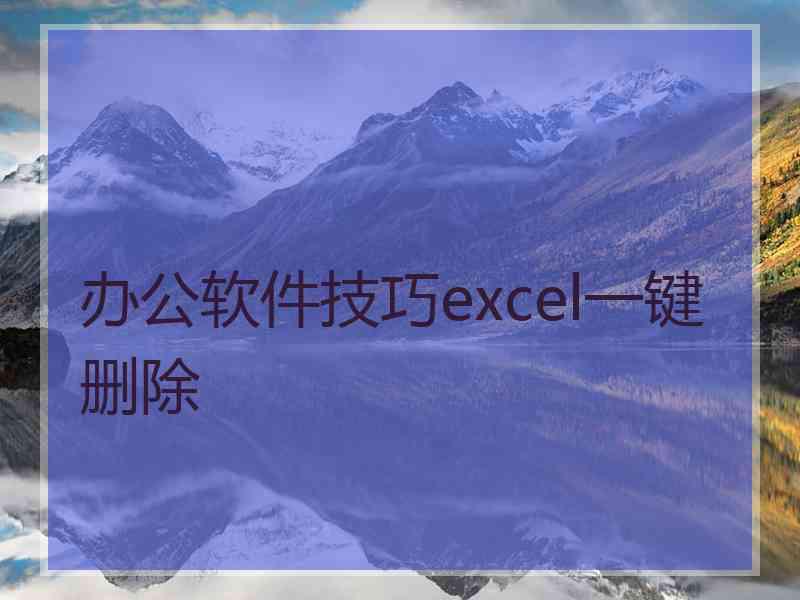 办公软件技巧excel一键删除