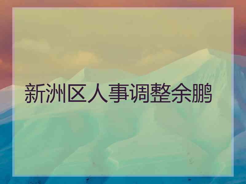 新洲区人事调整余鹏