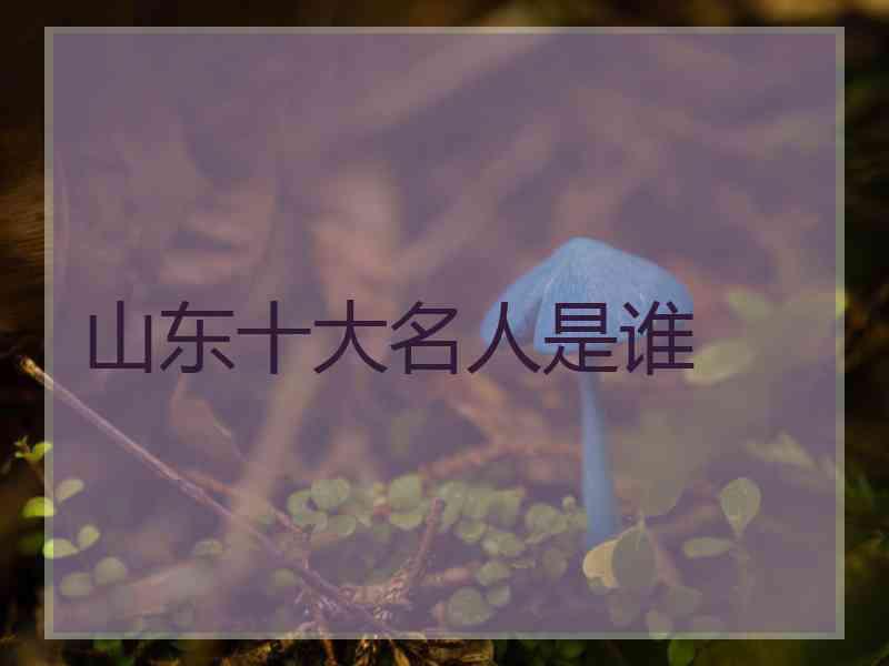 山东十大名人是谁