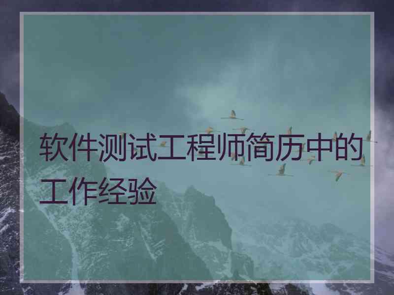 软件测试工程师简历中的工作经验