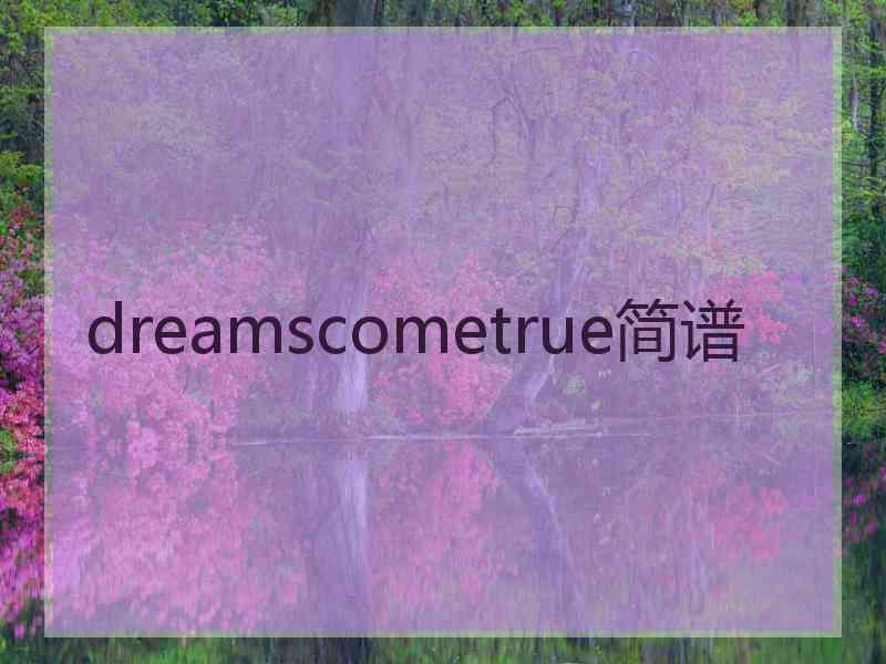 dreamscometrue简谱