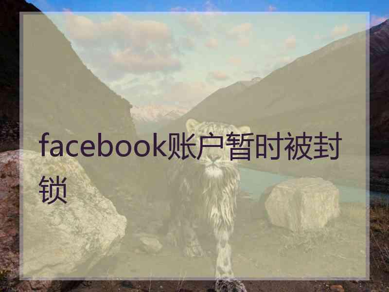 facebook账户暂时被封锁