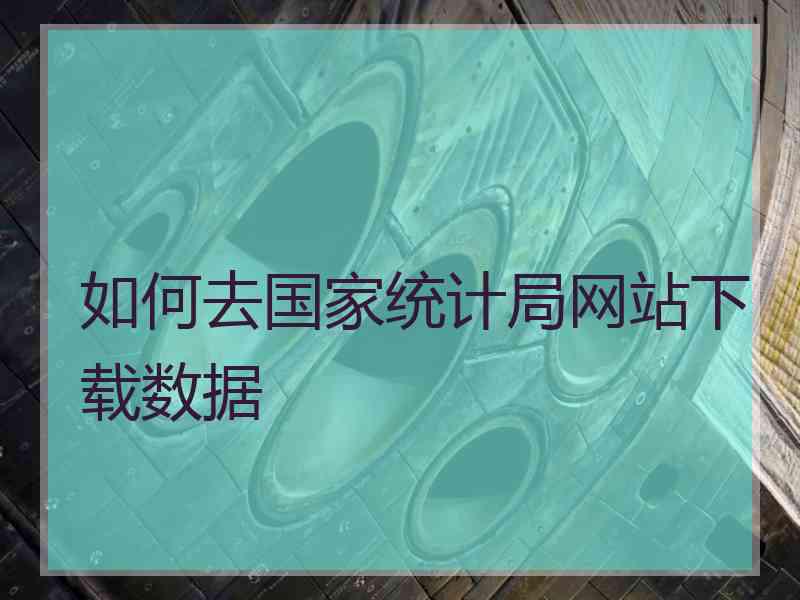 如何去国家统计局网站下载数据