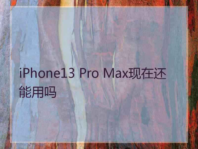 iPhone13 Pro Max现在还能用吗