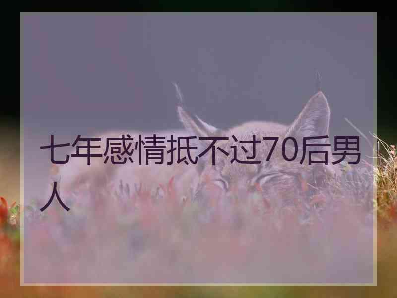 七年感情抵不过70后男人