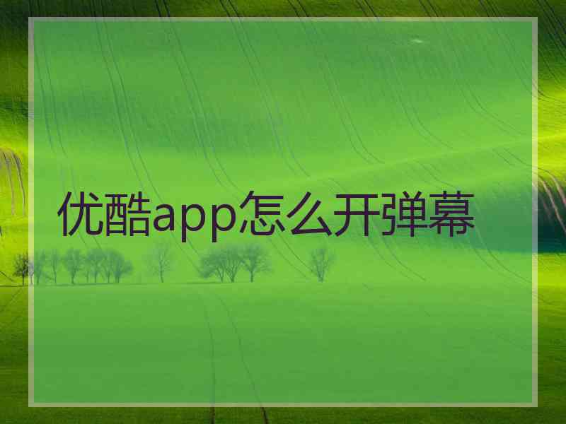 优酷app怎么开弹幕