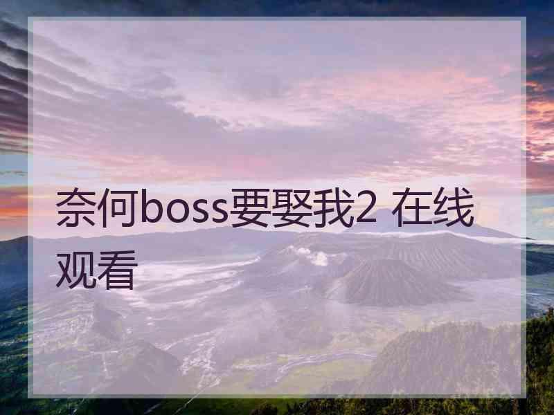 奈何boss要娶我2 在线观看