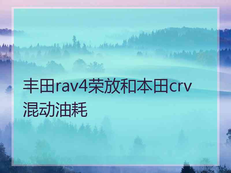 丰田rav4荣放和本田crv混动油耗