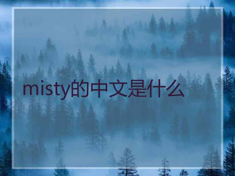 misty的中文是什么