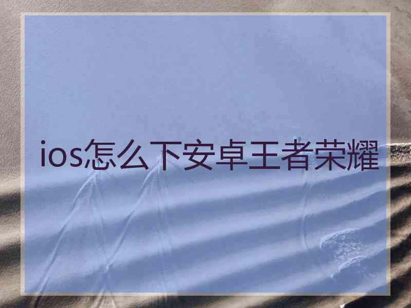 ios怎么下安卓王者荣耀