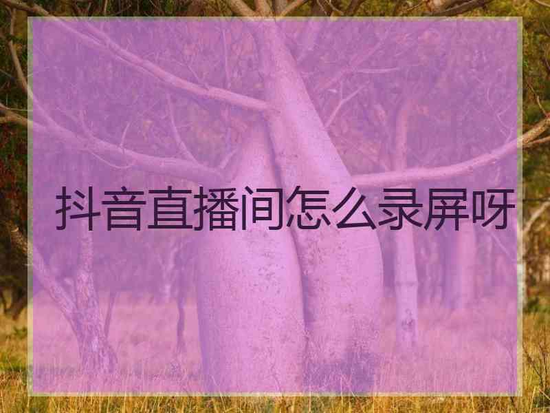 抖音直播间怎么录屏呀