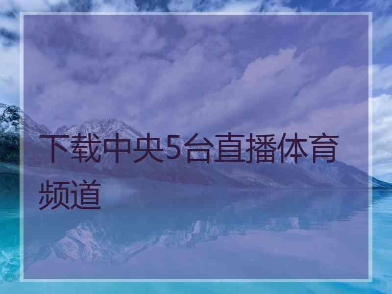 下载中央5台直播体育频道