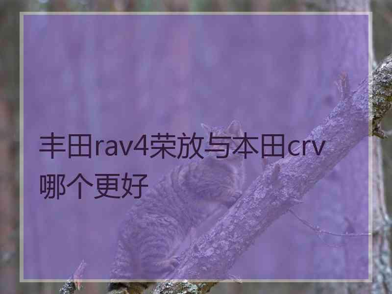 丰田rav4荣放与本田crv哪个更好