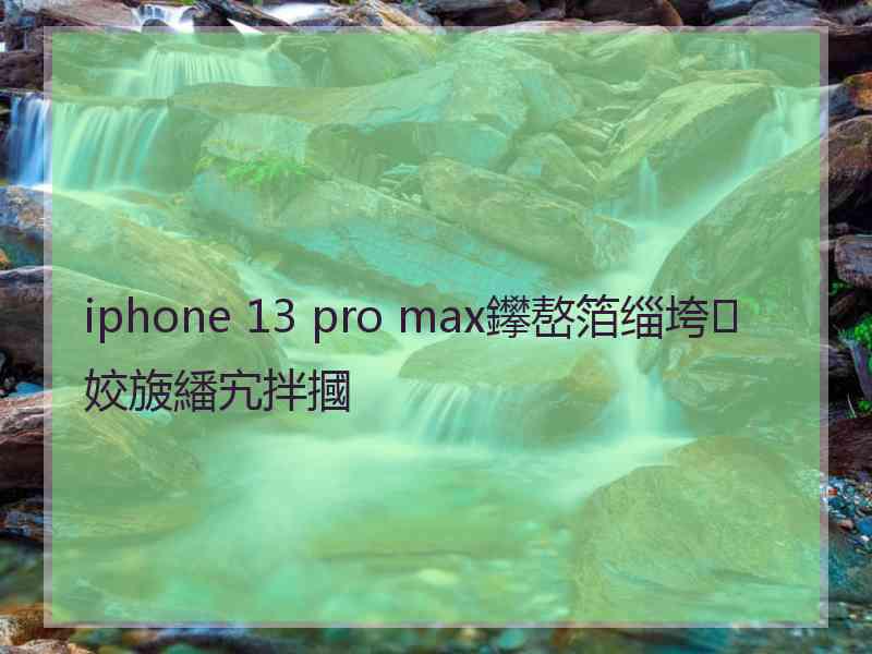 iphone 13 pro max鑻嶅箔缁垮姣旇繙宄拌摑