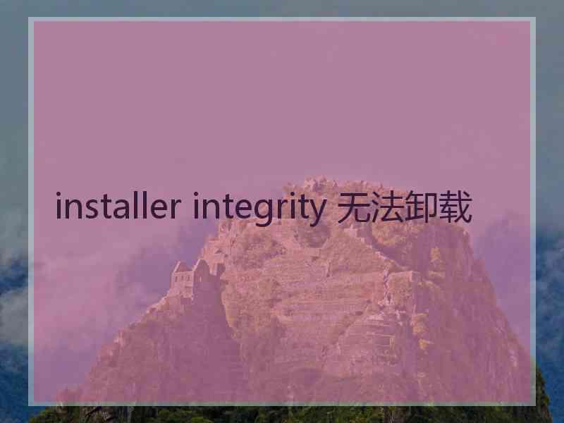 installer integrity 无法卸载