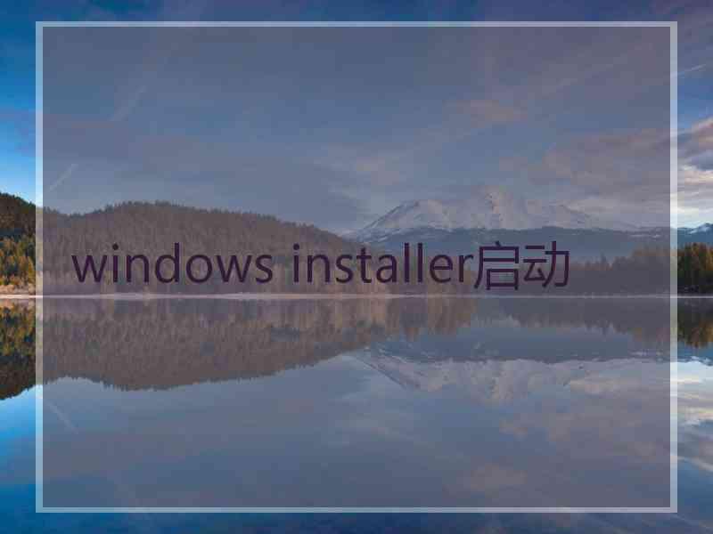 windows installer启动