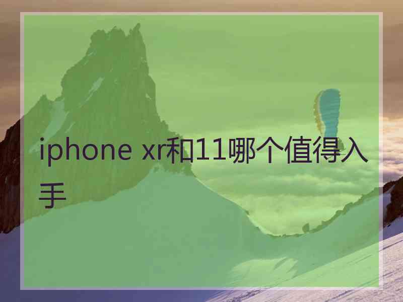 iphone xr和11哪个值得入手